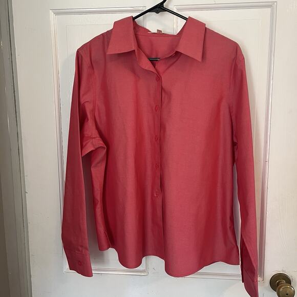 TravelSmith Women's Long Sleeve Pink Button-up Shirt 18 P Classic Preppy Capsule - Picture 1 of 11